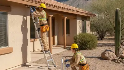 Scottsdale, AZ plumbing repair team servicing residential and commercial pipes on site