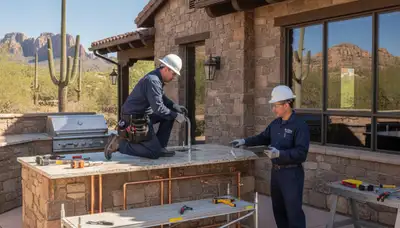Plumber repairing pipes in Scottsdale, AZ for residential plumbing service