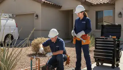 Plumber repairing a pipe in Scottsdale, AZ for plumbing repair service
