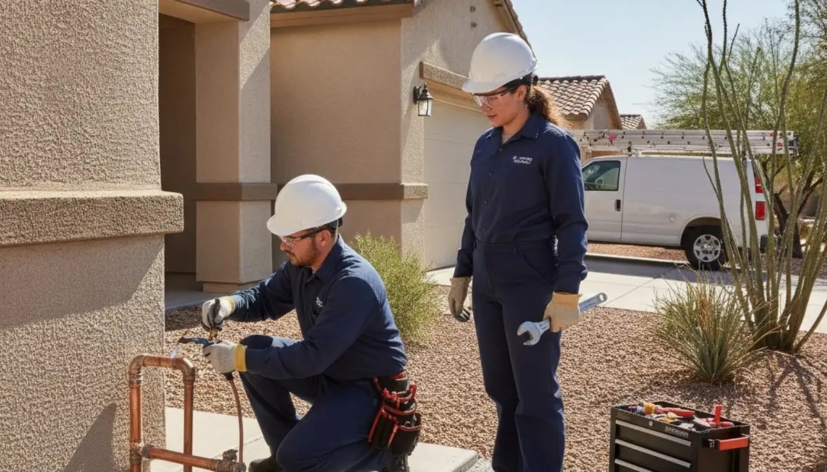 Plumber repairing a pipe in Scottsdale, AZ for plumbing repair service