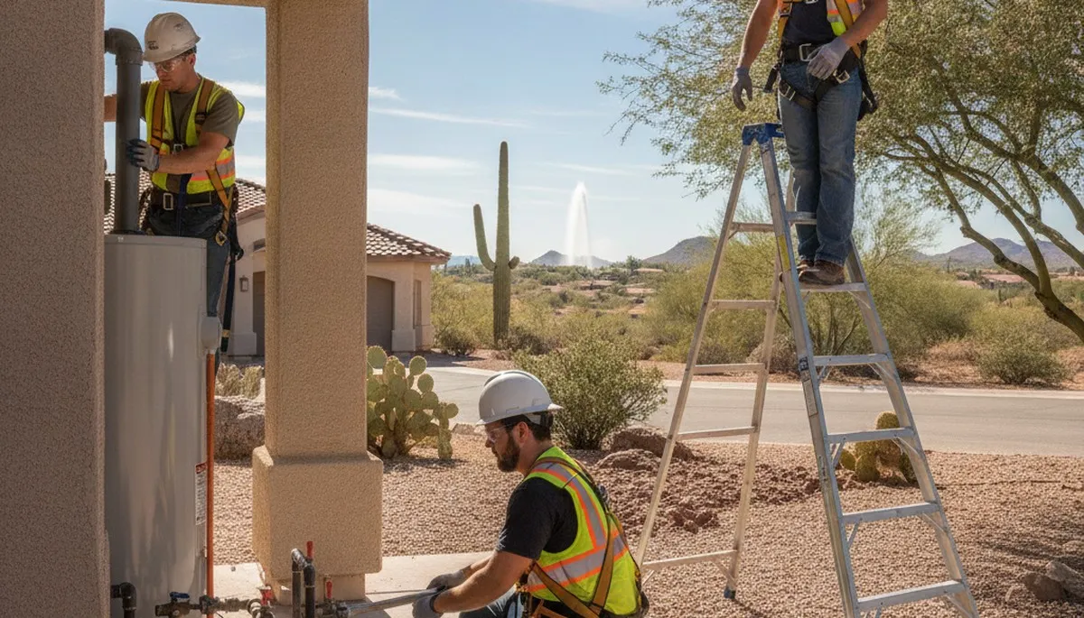 Plumber repairing a pipe in Scottsdale, AZ for fast residential plumbing service