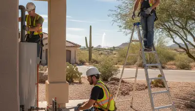Plumber repairing a pipe in Scottsdale, AZ for fast residential plumbing service