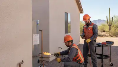 Scottsdale, AZ plumber repairing a leaking pipe for local plumbing repair service