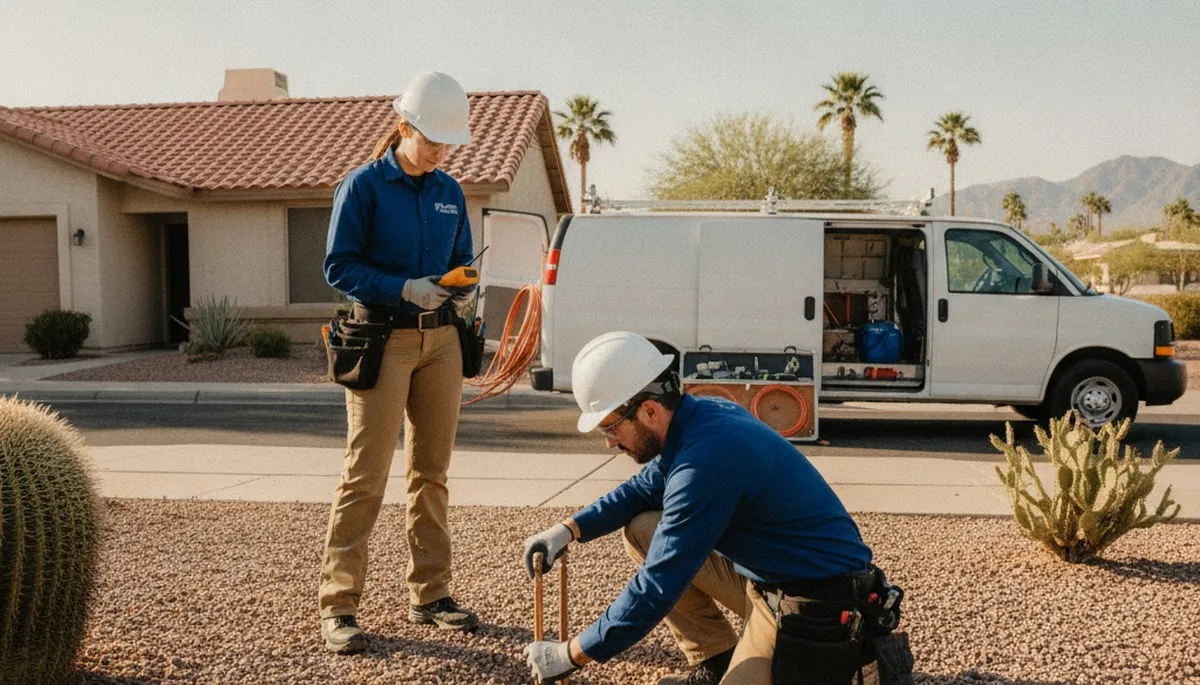 Plumber repairing a leak in Scottsdale, AZ for plumbing repair service