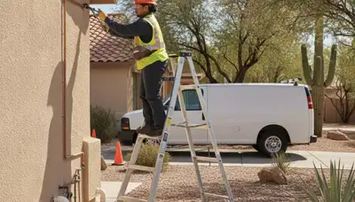 Scottsdale, AZ plumber repairing a leak for a residential plumbing service