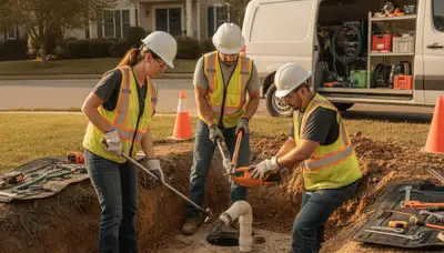 Scottsdale, AZ plumber repairing a septic system for reliable home plumbing service
