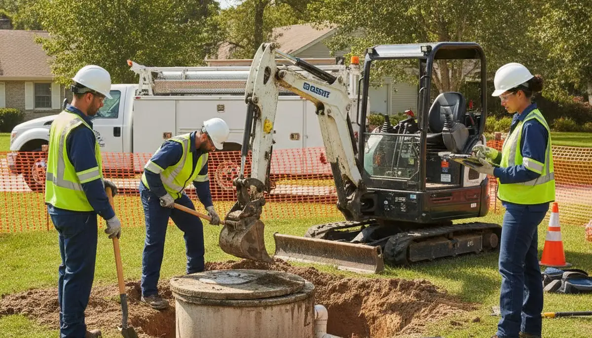 Scottsdale, AZ plumber repairing a septic system for a residential plumbing service call