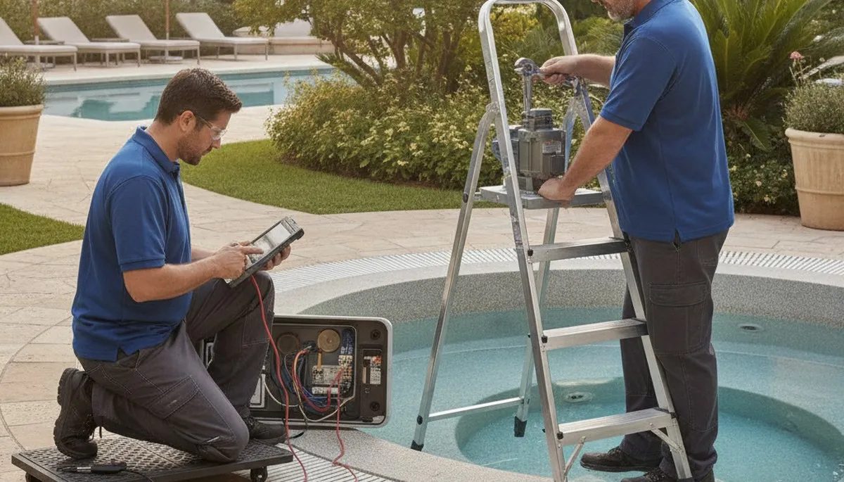 Spa repair service in Scottsdale, AZ for jets, plumbing connections, and heat-related wear