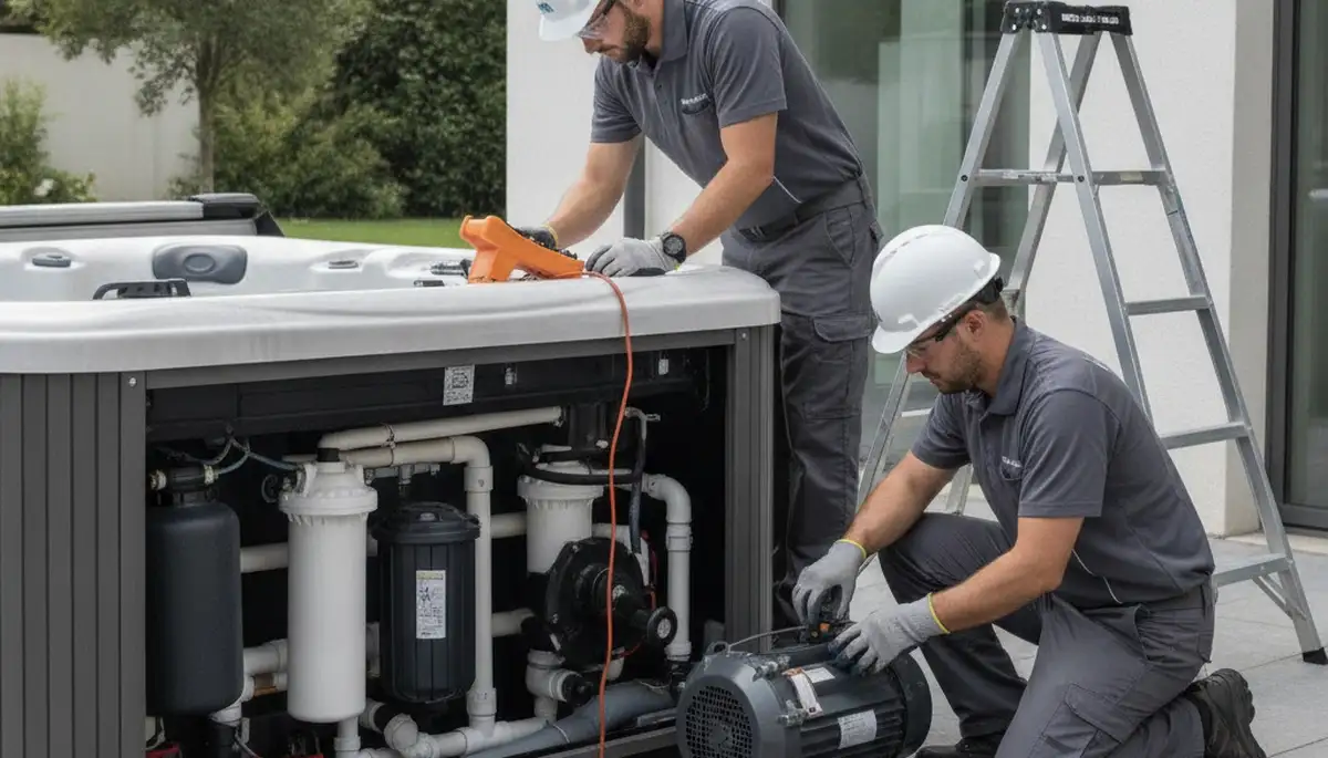 Spa repair service in Scottsdale, AZ for plumbing connections and jet system maintenance