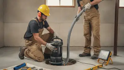 Sump pump installation by On Call Plumbers for Scottsdale, AZ homes during monsoon season