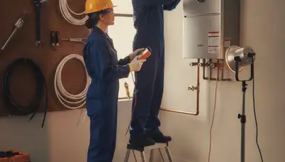 Tankless water heater installation service in Scottsdale, AZ by a plumbing repair technician